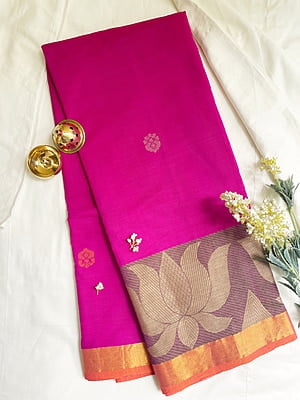 Magenta Chettinad Cotton Saree