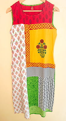Multi Printed Rayon high-low Kurti