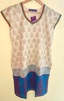 Cotton Silk Printed Kurta