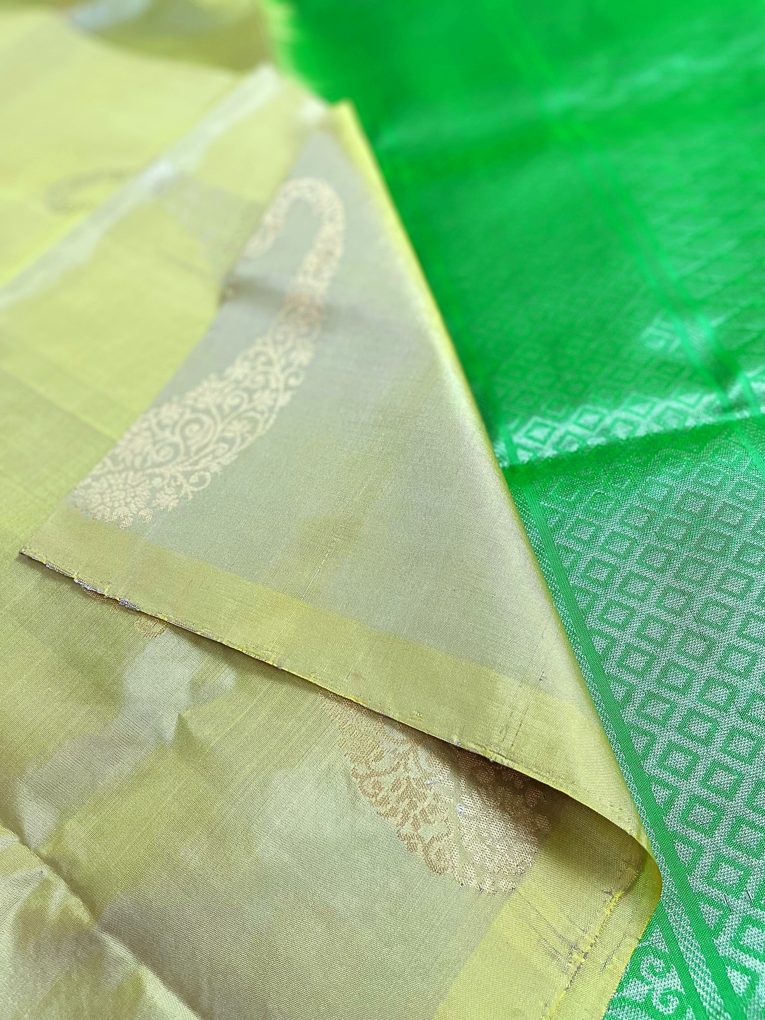 Light Olive green soft silk saree