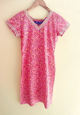 Pink Printed Kurta