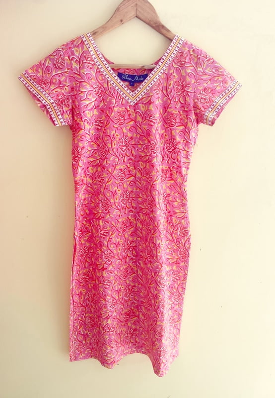 Pink Printed Kurta