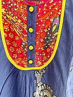Blue Sleeveless Kurta with Sequence work