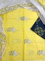 Bright yellow chanderi Salwar suit Bright yellow chanderi Salwar suit