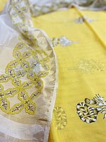 Bright yellow chanderi Salwar suit Bright yellow chanderi Salwar suit