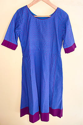 Blue Geometrical Printed Dress