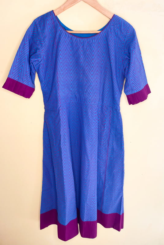 Blue Geometrical Printed Dress
