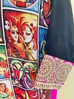 Georgette Kurta with Embroidery on Sleeves