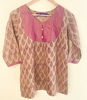 Ajrakh Printed Mul Cotton Short Top
