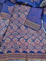 Blue printed chanderi salwar suit Blue printed chanderi salwar suit