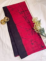 Red and Black Batik Saree
