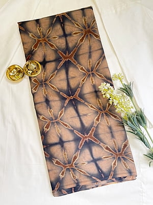 Brown and Black Batik Saree