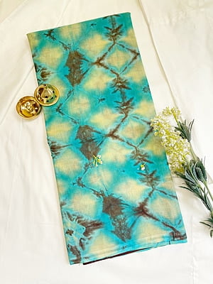 Blue and Brown Batik Saree