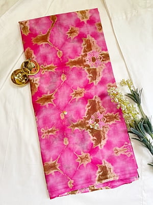 Pink and Brown Batik Saree