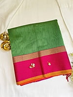 Jade Green Maheswari Silk Cotton Saree