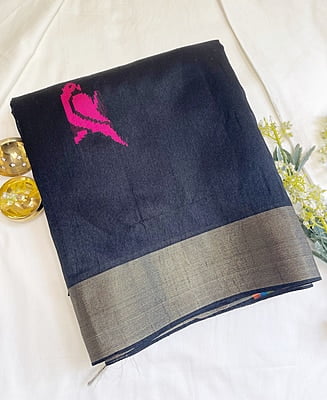 Black Kosa Silk Saree