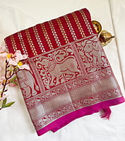 Red Banarasi Jacquard Saree