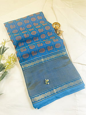 Blue Aiyram Butta Saree