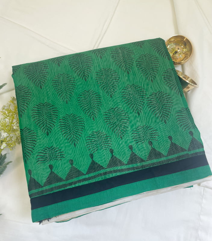 A Green Patli Pallu Saree