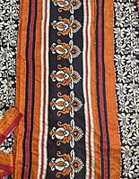 Black floral saree with Kantha work Black floral saree with Kantha work