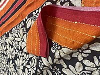Black floral saree with Kantha work Black floral saree with Kantha work
