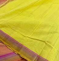 Peach and yellow Mangalgiri saree Peach and yellow Mangalgiri saree