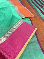 Jade green Maheswari silk cotton saree Jade green Maheswari silk cotton saree