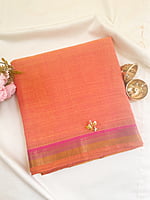 Peach and Yellow Handloom Mangalgiri Saree
