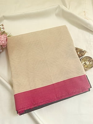 Cream Cotton Saree