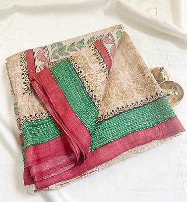 Embroidered Silk Saree