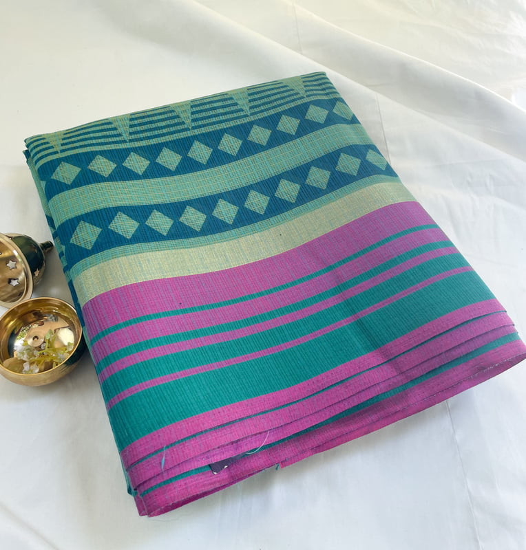 Green Printed Kota Saree