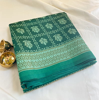 Double Shaded Green Art Silk Saree
