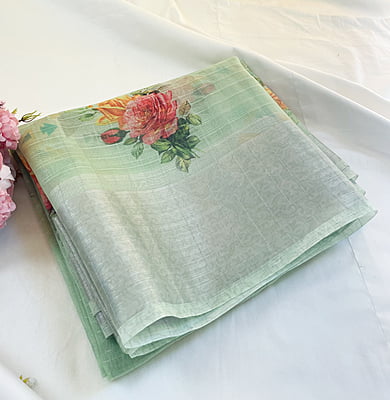 Green Organza Saree