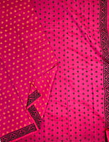 Handblock Printed Magenta Mangalgiri Saree Handblock Printed Magenta Mangalgiri Saree