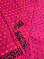 Handblock Printed Magenta Mangalgiri Saree Handblock Printed Magenta Mangalgiri Saree