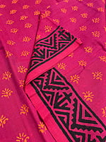 Handblock Printed Magenta Mangalgiri Saree Handblock Printed Magenta Mangalgiri Saree
