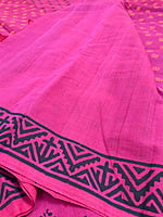 Handblock Printed Magenta Mangalgiri Saree Handblock Printed Magenta Mangalgiri Saree