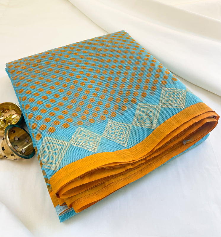 Blue Supernet Saree Blue Supernet Saree