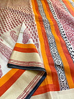 Beige Cotton Printed Saree Beige Cotton Printed Saree
