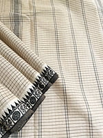 Cream Checked Saree Cream Checked Saree