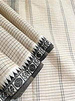 Cream Checked Saree Cream Checked Saree