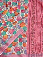 Colourful Linen Saree with Embroidery