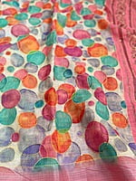 Colourful Linen Saree with Embroidery