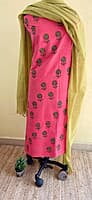 Pink Mangalgiri Kurta with Floral Prints Pink Mangalgiri Kurta with Floral Prints
