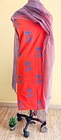 Bright Orange Mangalgiri Kurta and Dupatta
